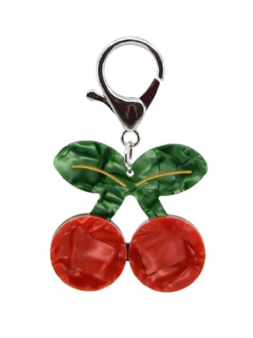 New Blue Moon Studio Cherry Bag Charm - Red and Green